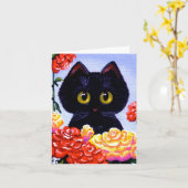 Carte Fleurs drôles mignonnes Creationarts de roses de (Fleur jaune)