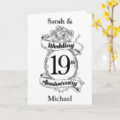 Carte Fleurs du 19e anniversaire du Mariage (Fleur jaune)