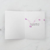 Carte fleurs du coeur qui saigne rose et pluie (Intérieur)