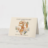 Carte Fleurs élégantes et pierres précieuses 50e anniver (Devant)