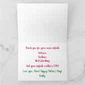 Carte Fleurs Élégantes Meilleure Maman de Bonus Mère de  (Intérieur)