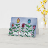 Carte Fleurs Empreintes de pattes (Fleur jaune)