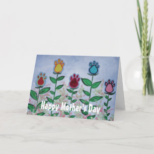 Carte Fleurs Empreintes de pattes