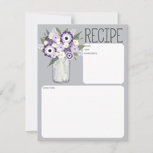 Carte Fleurs en Bocal Mason, Fiche de Recette (Devant)