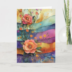 Carte Fleurs en papier fantaisistes et originales Bonjou