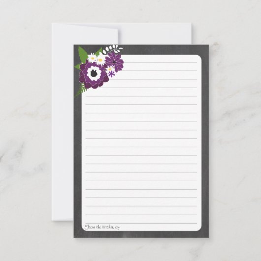 Carte Fleurs en pot Mason, Fiche de recette (Dos)