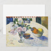 Carte Fleurs et bol de fruits | Paul Gauguin (Devant / Derrière)