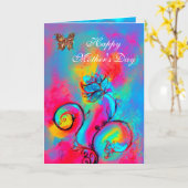 Carte FLEURS ET BOUTTERFLIES BLANCHES Fête des mères (Fleur jaune)