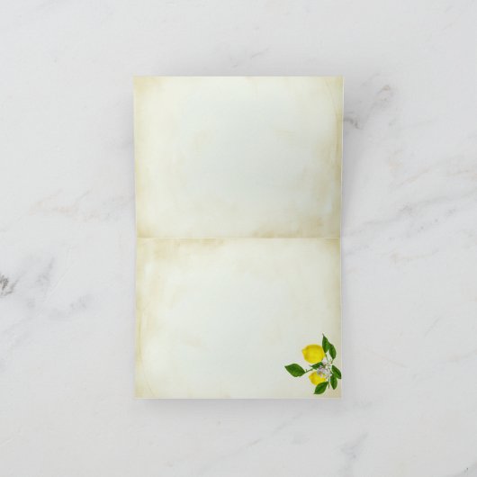 Carte Fleurs et citrons d'aquarelle d'anniversaire (Intérieur)