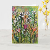Carte Fleurs et cœurs pour vous (Fleur jaune)
