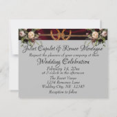 Carte Fleurs et fer à cheval Mariage de ruban Bourgogne (Dos)