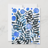 Carte Fleurs et feuillage bleu lunaire (Devant)