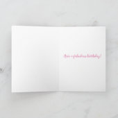 Carte Fleurs et Flamant rose de joyeux anniversaire (Intérieur)