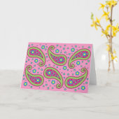 Carte Fleurs et Paisley (Fleur jaune)