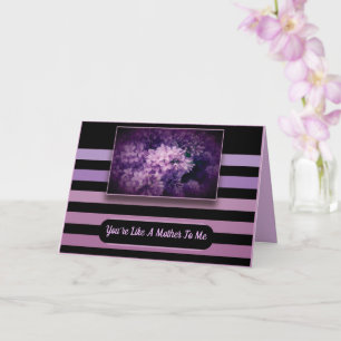 Carte Fleurs et rayures violettes Lilac