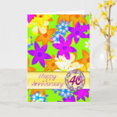 Carte Fleurs fabuleuses 40e anniversaire de mariage pour (Fleur jaune)