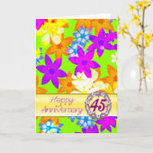 Carte Fleurs fabuleuses 45e anniversaire pour un couple (Fleur jaune)