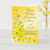 Carte Fleurs fabuleuses 45e anniversaire pour un couple (Fleur jaune)