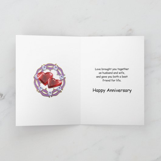 Carte Fleurs fabuleuses 65e anniversaire pour un couple (Intérieur)