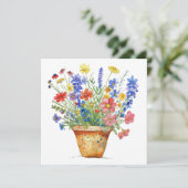 Carte Fleurs Fantaisistes dans un Pot Pensées pour Toi R (Debout devant)