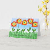 Carte Fleurs Fantaisistes d'Encouragement (Fleur jaune)