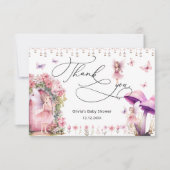 Carte Fleurs Fée Moderne Baby shower Jardin Merci (Devant)