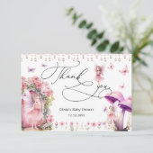 Carte Fleurs Fée Moderne Baby shower Jardin Merci (Debout devant)