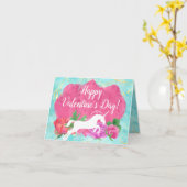 Carte Fleurs Filles Unicorne Saint Valentin (Fleur jaune)