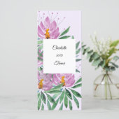 Carte Fleurs Fleurissent Violet Œuvre D'art Original Aqu (Debout devant)