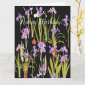 Carte Fleurs Floral Botanical Iris Big Birthday Card (Fleur jaune)