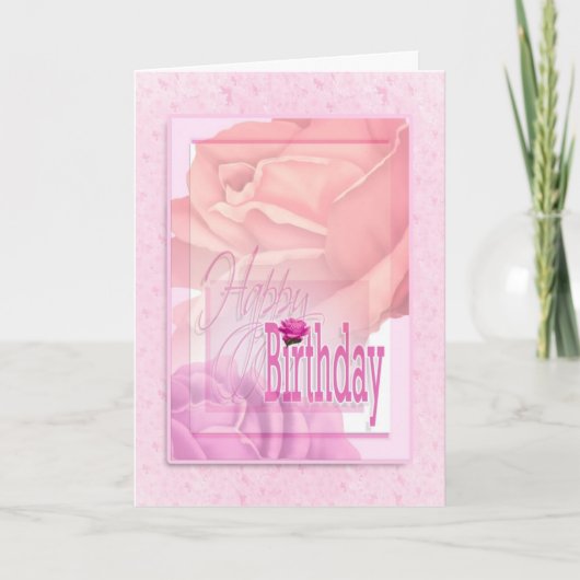 Carte Fleurs florales d'anniversaire voeux pour les femm (Devant)