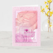 Carte Fleurs florales d'anniversaire voeux pour les femm (Fleur jaune)