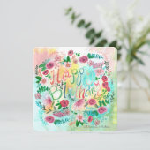 Carte Fleurs florales de printemps botaniques jaunes et  (Debout devant)