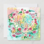 Carte Fleurs florales de printemps botaniques jaunes et  (Devant)