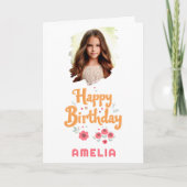 Carte Fleurs florales Joyeuse photo de manipulation d'an (Devant)