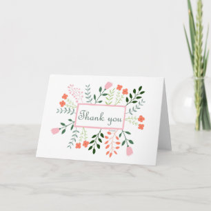 Carte Fleurs florales mignonnes Jardin Merci doux chaud