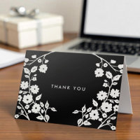 Fleurs folk blanches de charme Merci noir personna