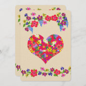 Carte Fleurs Forme cardiaque Saint-Valentin (Devant / Derrière)