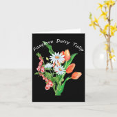 Carte Fleurs Foxglove Daisy Tulip Flore subtile (Fleur jaune)