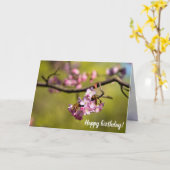 Carte Fleurs fraîches de Sakura contre l'Arrière - plan  (Fleur jaune)