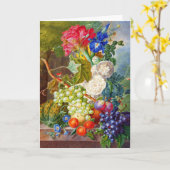 Carte Fleurs, Fruit Still Life Aquarelle par Jan van Os (Fleur jaune)