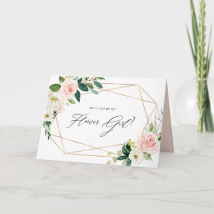 Carte Fleurs Géométriques de Printemps Veux-Tu Être Ma D
