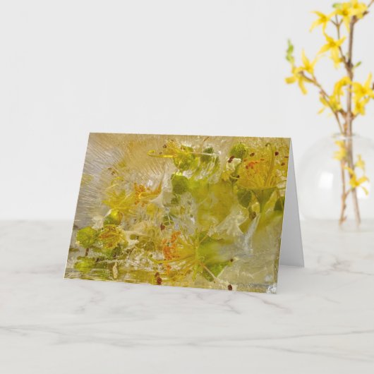 Carte Fleurs glacées, (Fleur jaune)