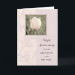 Carte Fleurs Grandson et son anniversaire de femme<br><div class="desc">Bonne carte d'anniversaire mariage pour petit-fils et sa femme avec de jolies tulipes roses et verset chaleureux.</div>