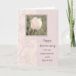 Carte Fleurs Grandson et son anniversaire de femme<br><div class="desc">Bonne carte d'anniversaire mariage pour petit-fils et sa femme avec de jolies tulipes roses et verset chaleureux.</div>