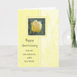 Carte Fleurs Grandson et son anniversaire de femme<br><div class="desc">Bonne carte d'anniversaire mariage pour petit-fils et sa femme avec de jolies tulipes jaunes et un verset chaleureux.</div>