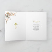 Carte Fleurs gris argenté Dusty Saumon Anniversaire (Intérieur)