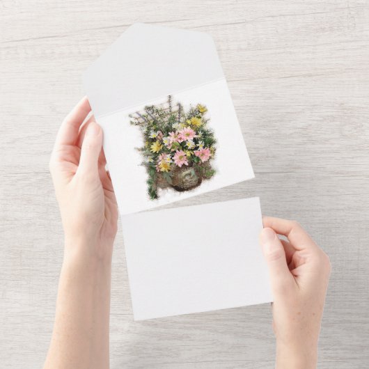 Carte Fleurs Grunge vintages (Déchirure)