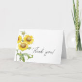 Carte Fleurs jaunes à l'aquarelle Merci (Devant)