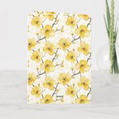 Carte Fleurs Jaunes Dorées Anniversaire (Dos)